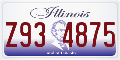 IL license plate Z934875