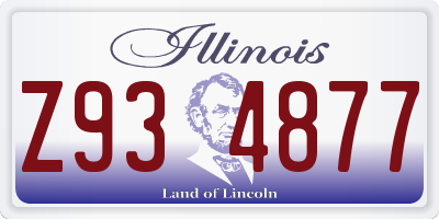 IL license plate Z934877