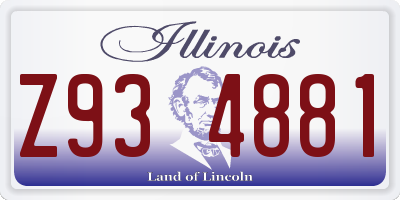 IL license plate Z934881