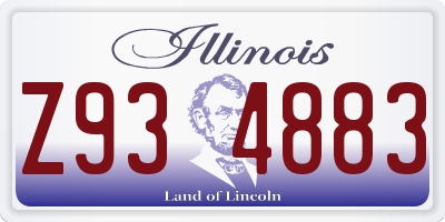 IL license plate Z934883