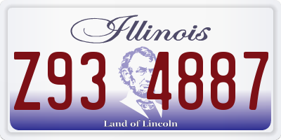 IL license plate Z934887