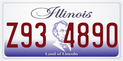 IL license plate Z934890