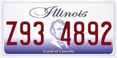 IL license plate Z934892