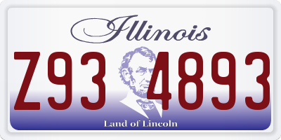 IL license plate Z934893