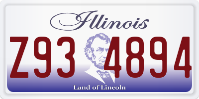 IL license plate Z934894