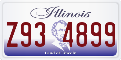 IL license plate Z934899