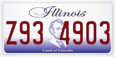 IL license plate Z934903