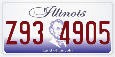 IL license plate Z934905