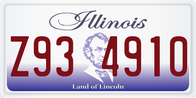 IL license plate Z934910
