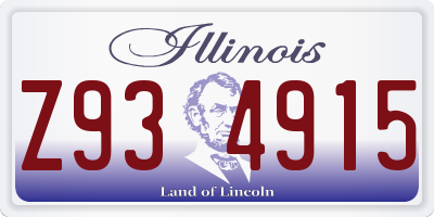 IL license plate Z934915