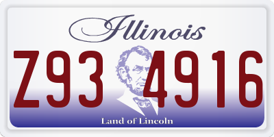IL license plate Z934916