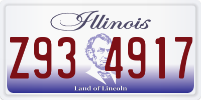 IL license plate Z934917