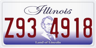 IL license plate Z934918