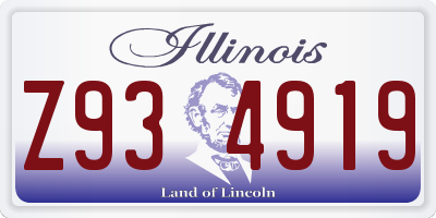 IL license plate Z934919