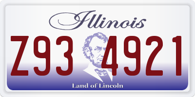 IL license plate Z934921