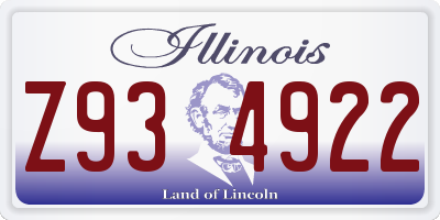 IL license plate Z934922