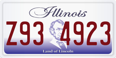 IL license plate Z934923