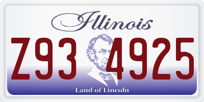 IL license plate Z934925