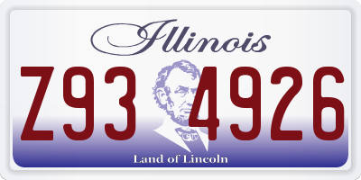 IL license plate Z934926