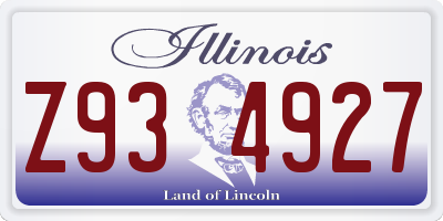 IL license plate Z934927