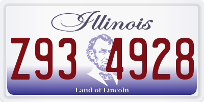 IL license plate Z934928