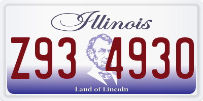 IL license plate Z934930