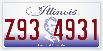 IL license plate Z934931