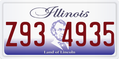 IL license plate Z934935