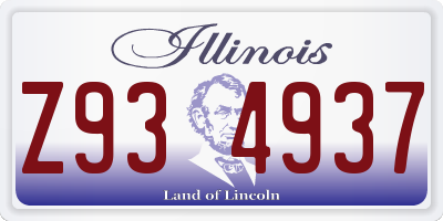 IL license plate Z934937