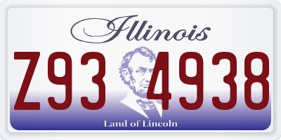 IL license plate Z934938