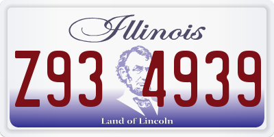 IL license plate Z934939