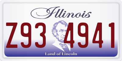 IL license plate Z934941