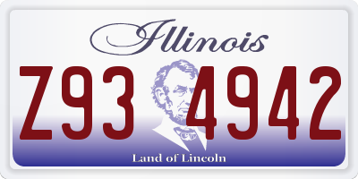 IL license plate Z934942