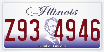 IL license plate Z934946