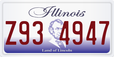 IL license plate Z934947