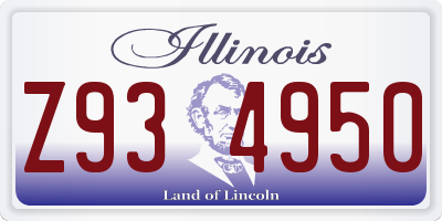 IL license plate Z934950