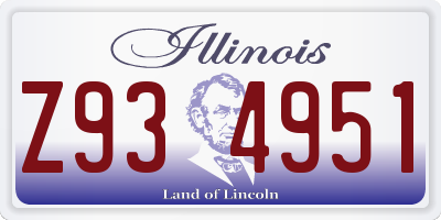 IL license plate Z934951