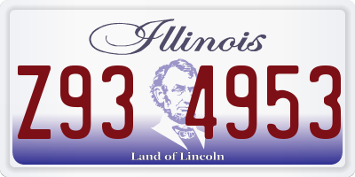 IL license plate Z934953