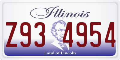 IL license plate Z934954