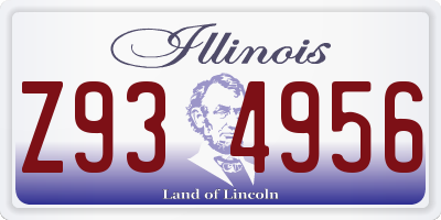 IL license plate Z934956