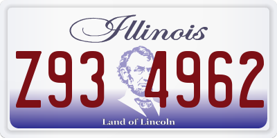 IL license plate Z934962