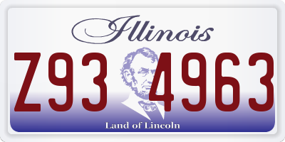 IL license plate Z934963