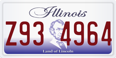 IL license plate Z934964