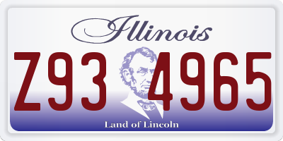 IL license plate Z934965