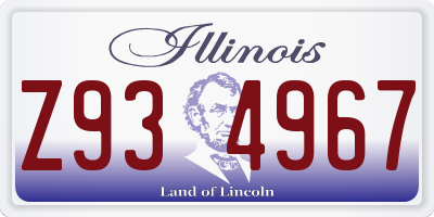 IL license plate Z934967
