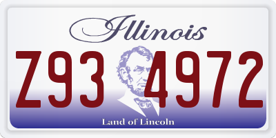 IL license plate Z934972