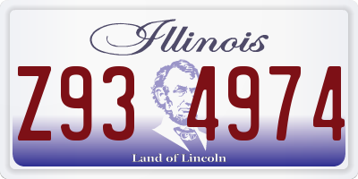 IL license plate Z934974