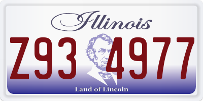 IL license plate Z934977