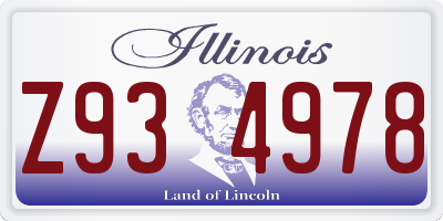 IL license plate Z934978