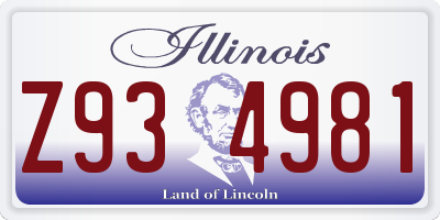 IL license plate Z934981